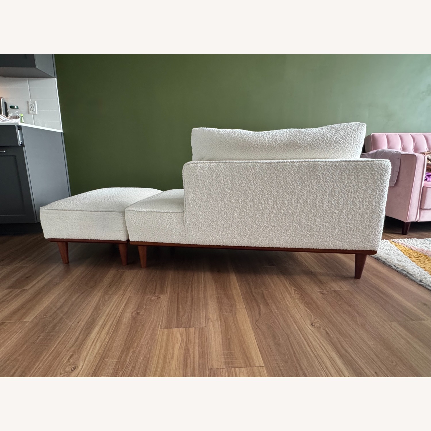 Wayfair Finken White Fabric Chaise Lounge - image-5
