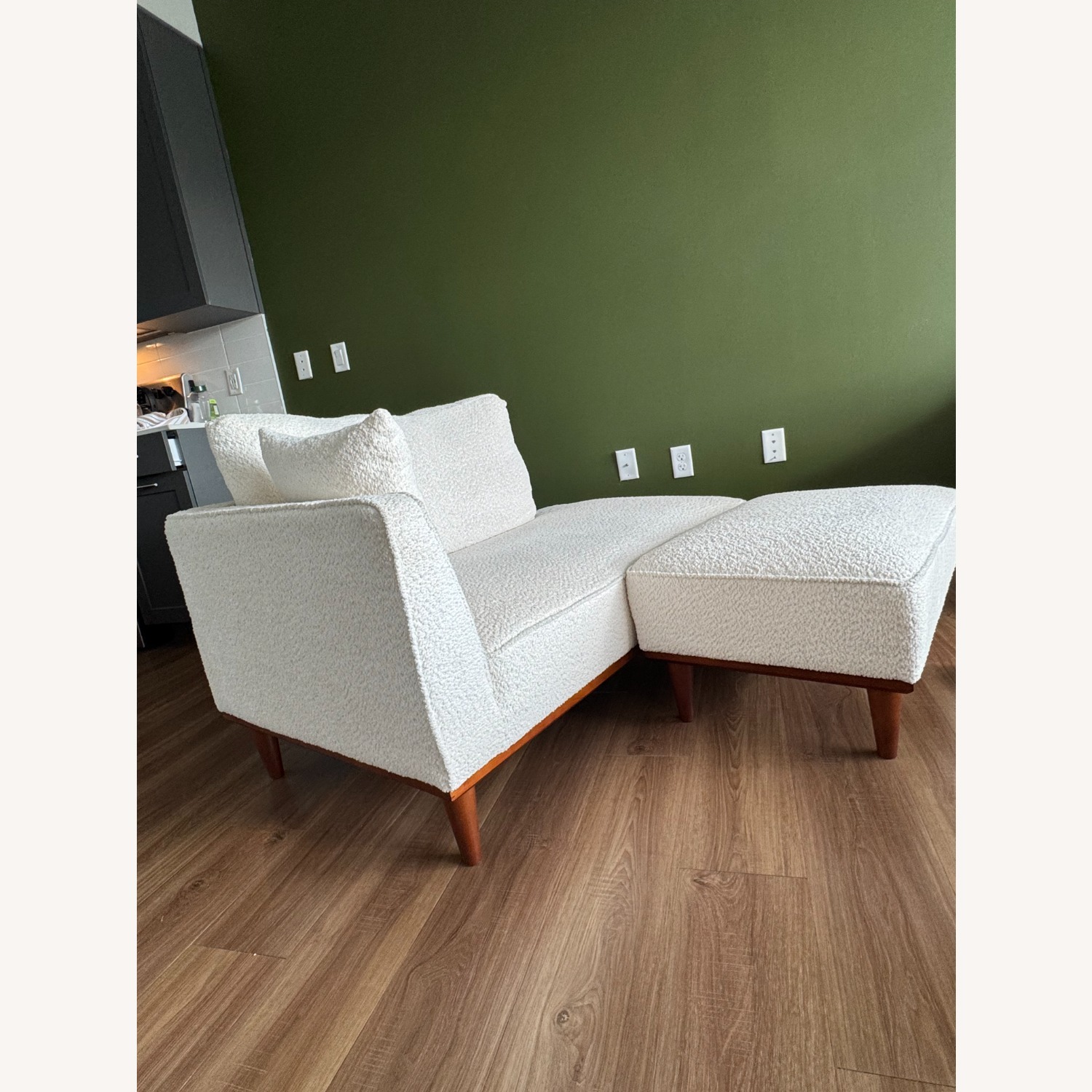 Wayfair Finken White Fabric Chaise Lounge - image-3