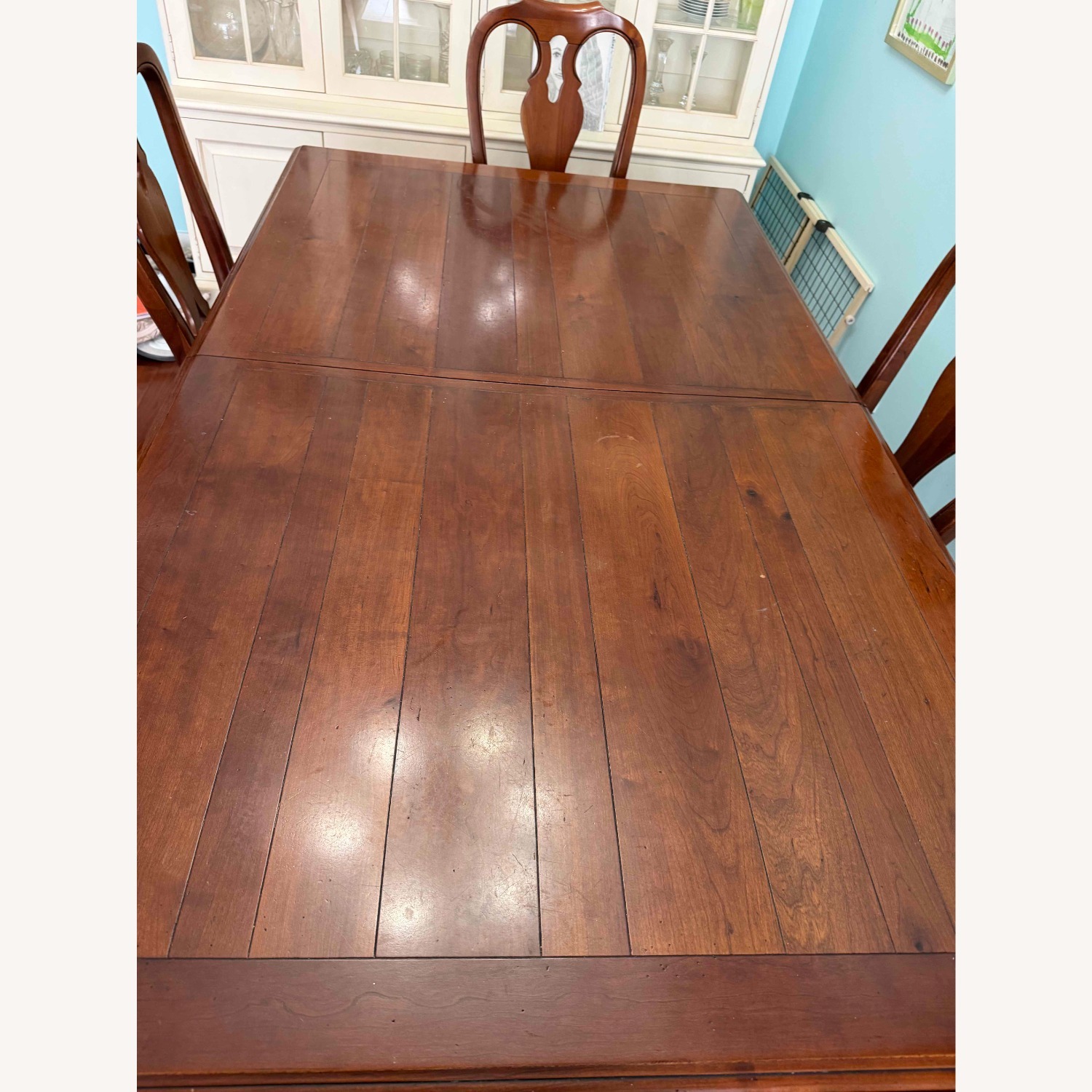 Ethan Allen Dark Brown Wood Dining Table Set - image-2