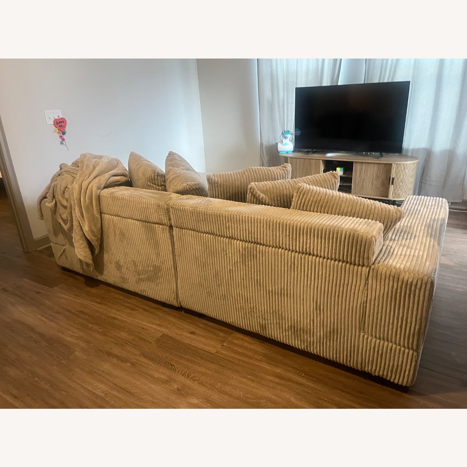 Wayfair Luxe Natural Fabric 2 Piece Sectional - image-3