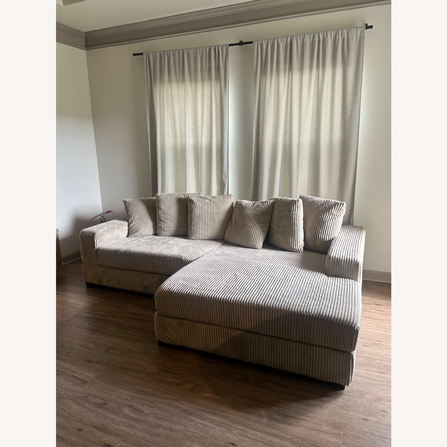 Wayfair Luxe Natural Fabric 2 Piece Sectional - image-4