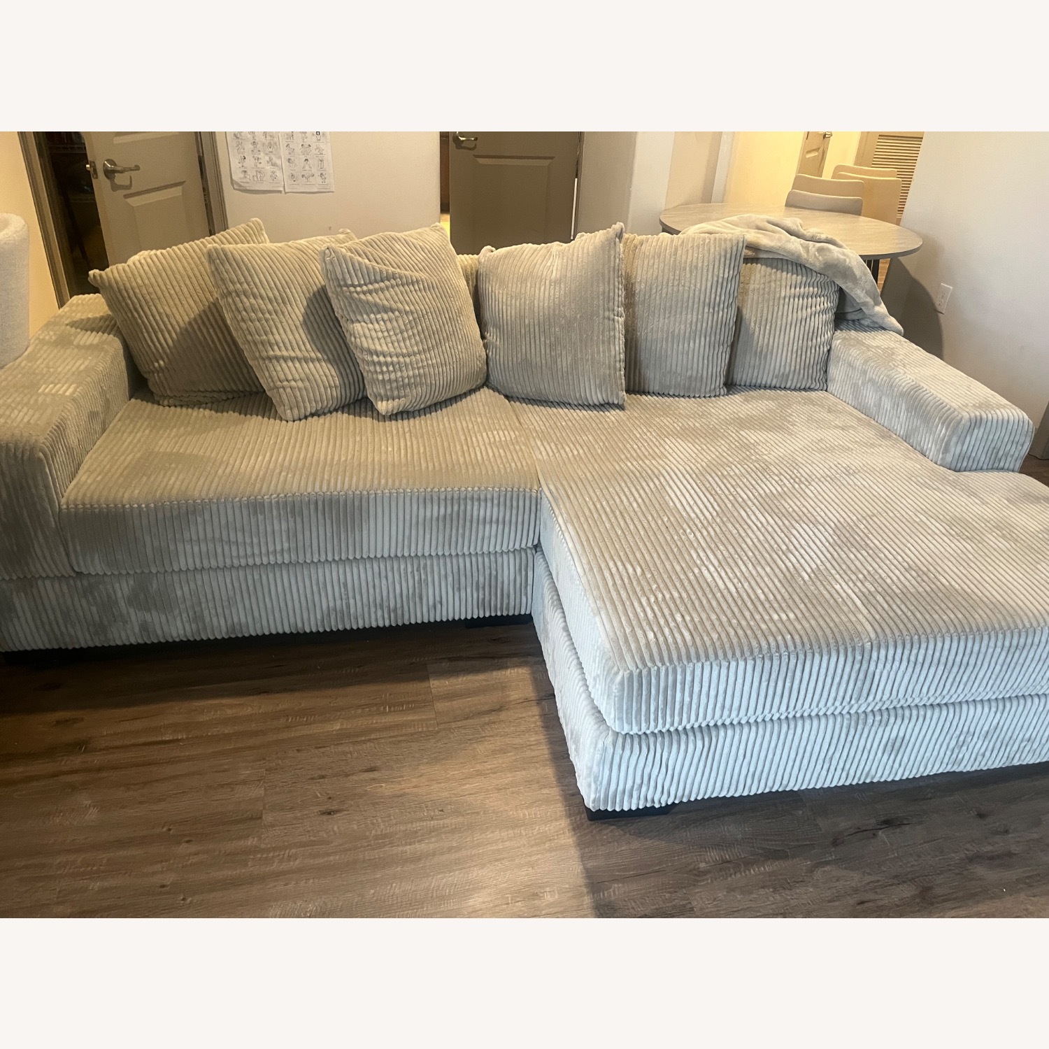 Wayfair Luxe Natural Fabric 2 Piece Sectional - image-1