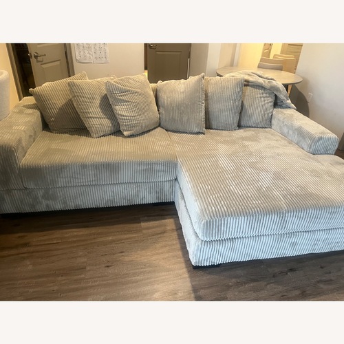 Used Wayfair Luxe Natural Fabric 2 Piece Sectional for sale on AptDeco