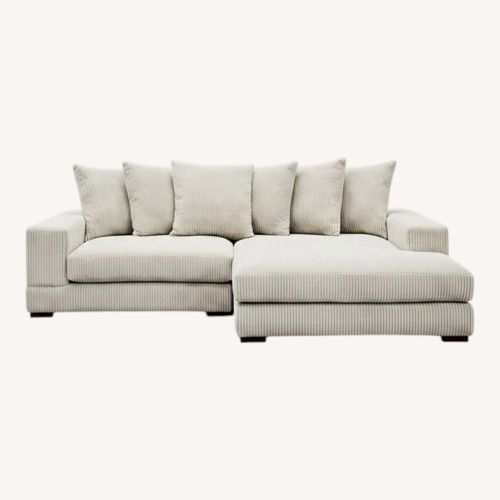 Used Wayfair Luxe Natural Fabric 2 Piece Sectional for sale on AptDeco