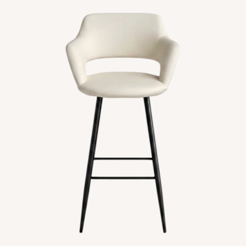 Used AllModern White Faux Leather Stools for sale on AptDeco