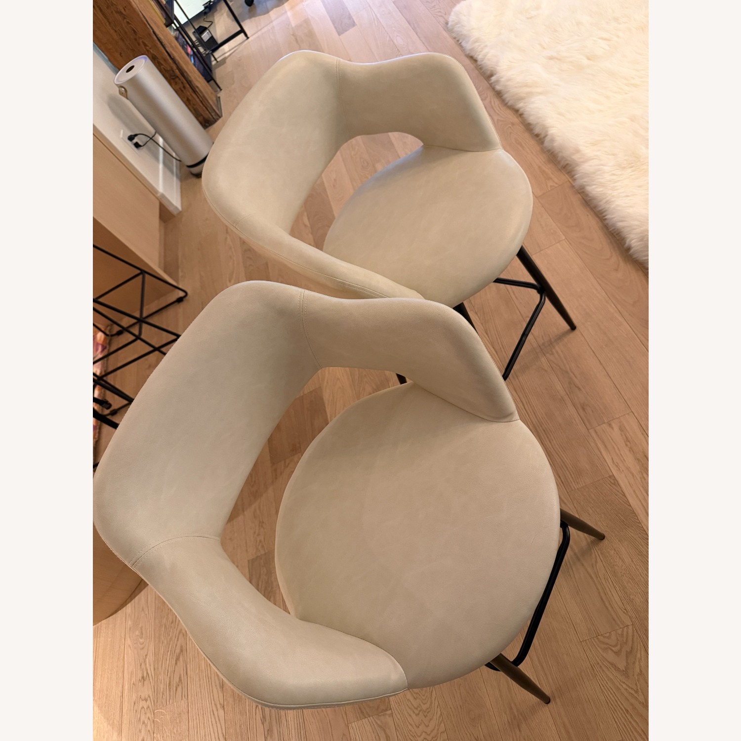 AllModern White Faux Leather Stools - image-2