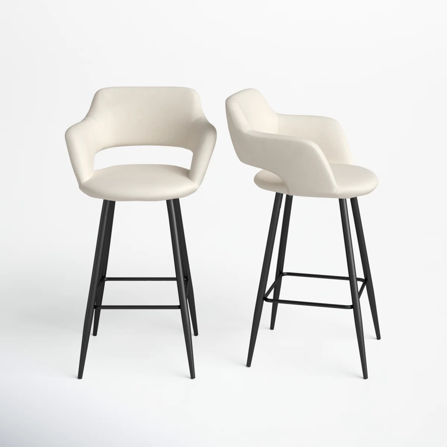 AllModern White Faux Leather Stools - image-5