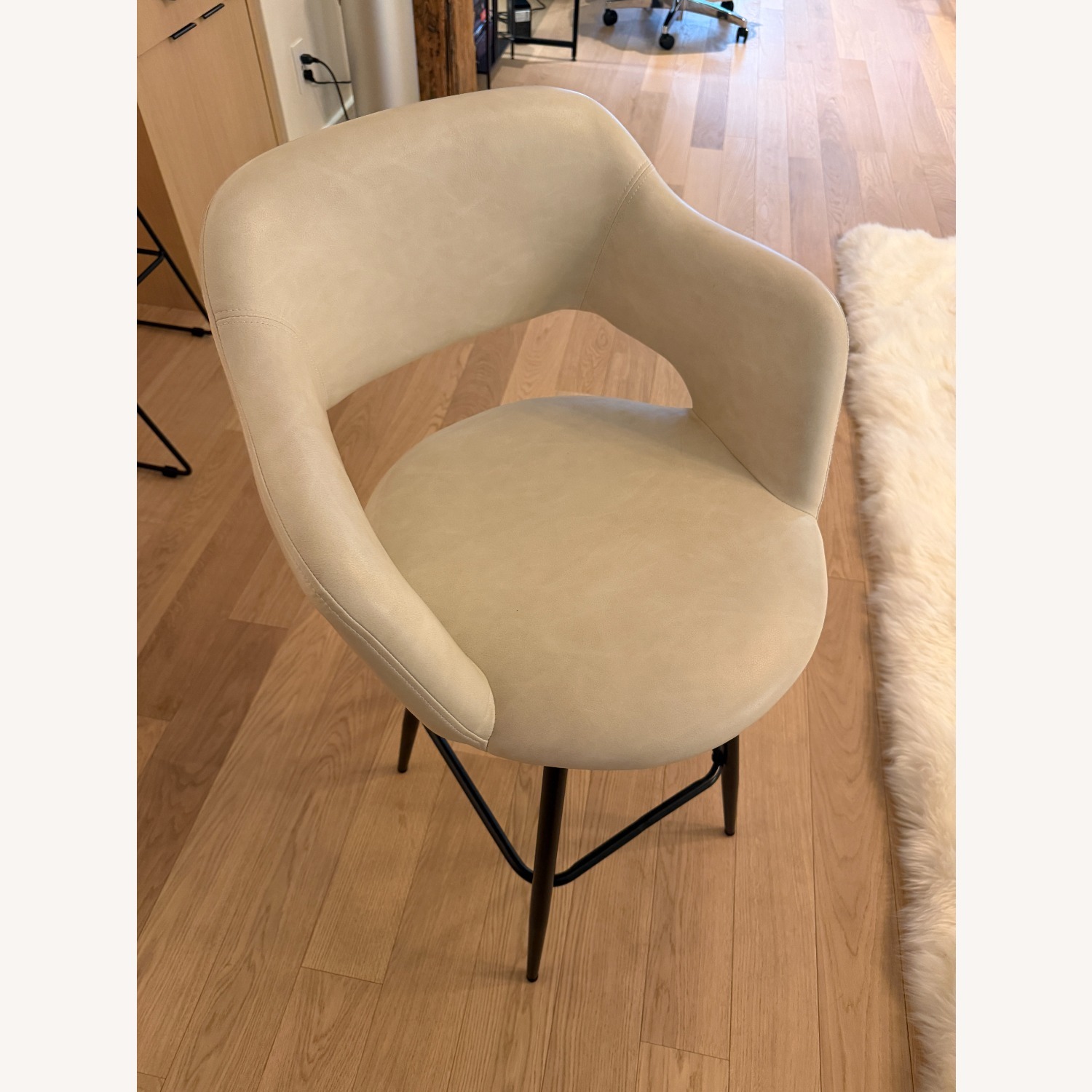 AllModern White Faux Leather Stools - image-3