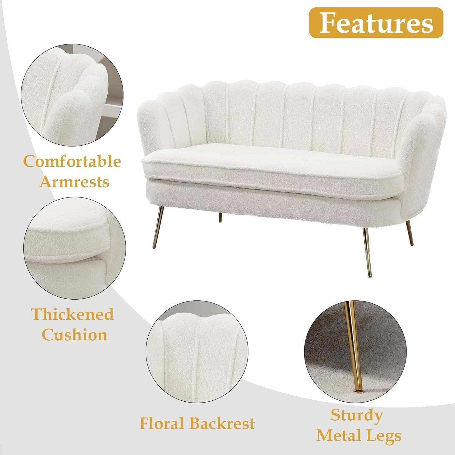 Amazon White Accent Chair - image-3