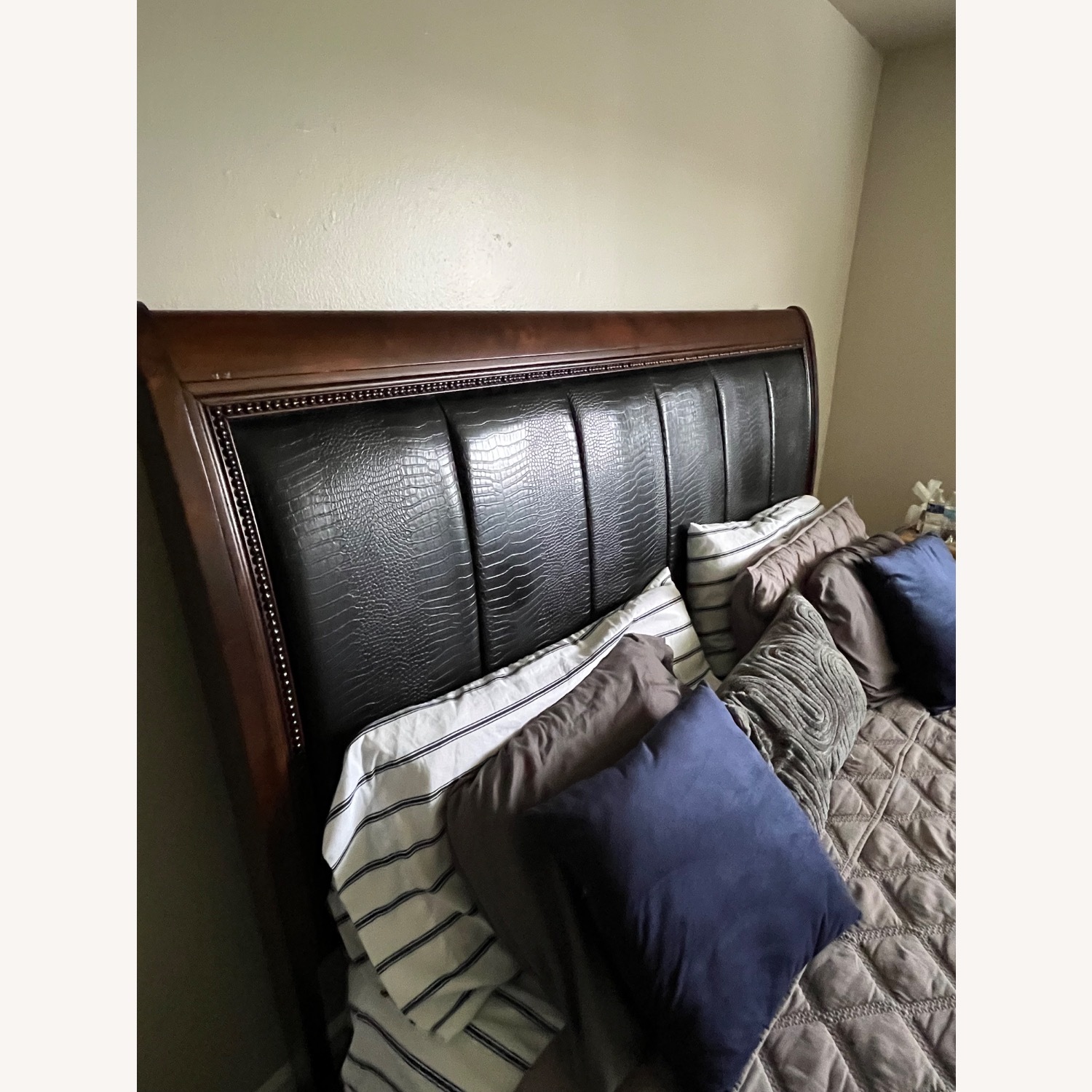 Dark Brown King Bed with Storage  - image-3