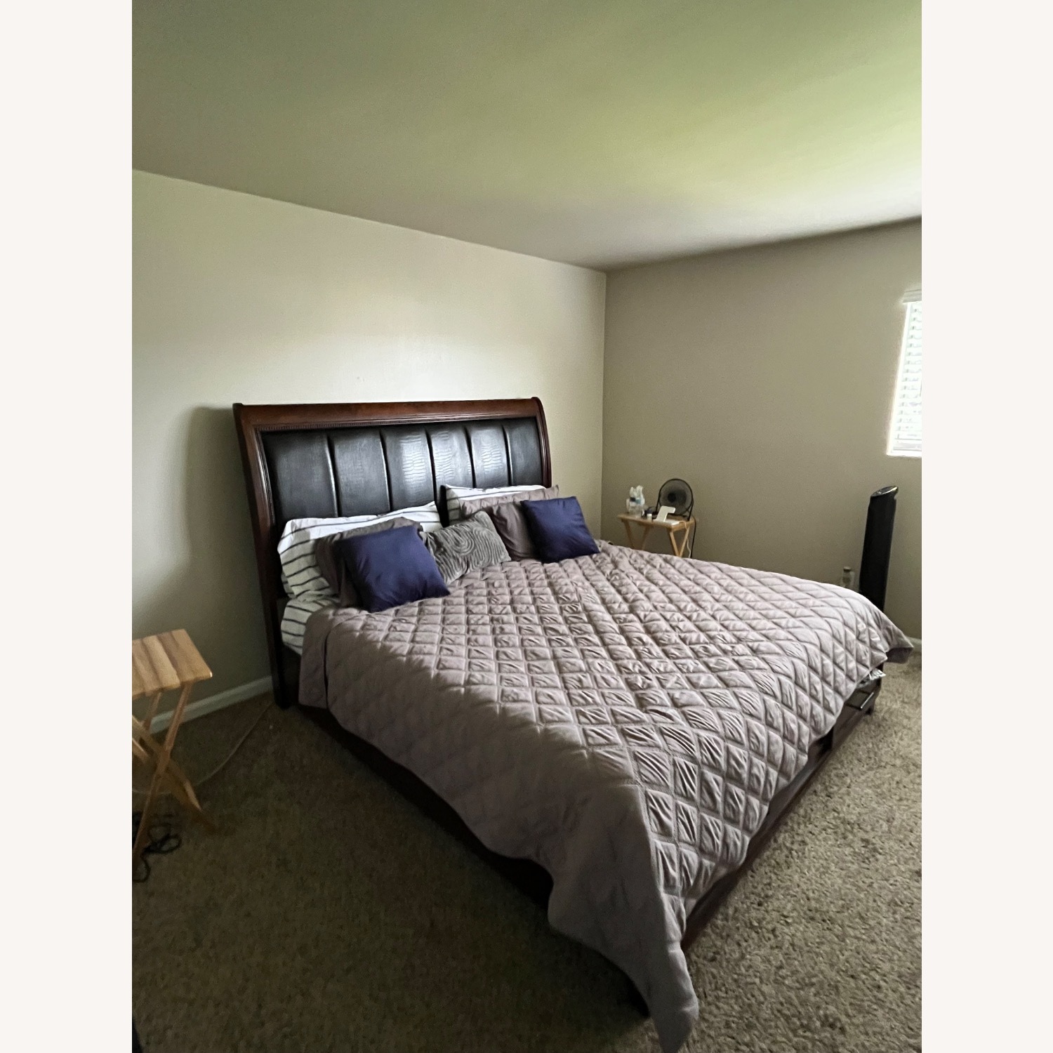 Dark Brown King Bed with Storage  - image-2