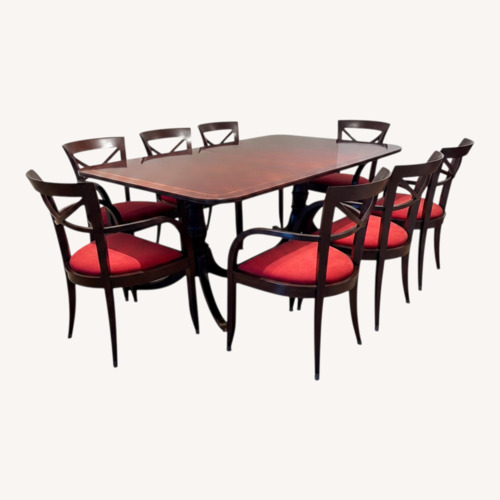 Used Hickory Chair Company Dark Brown Wood Dining Set for sale on AptDeco