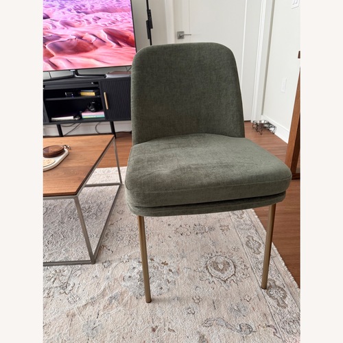 Used West Elm Green Velvet Dining Chair for sale on AptDeco