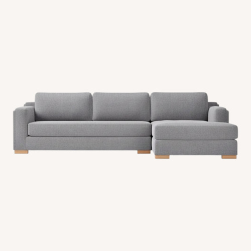Used West Elm Nassau Light Gray Velvet 3+ Seater Sofa for sale on AptDeco