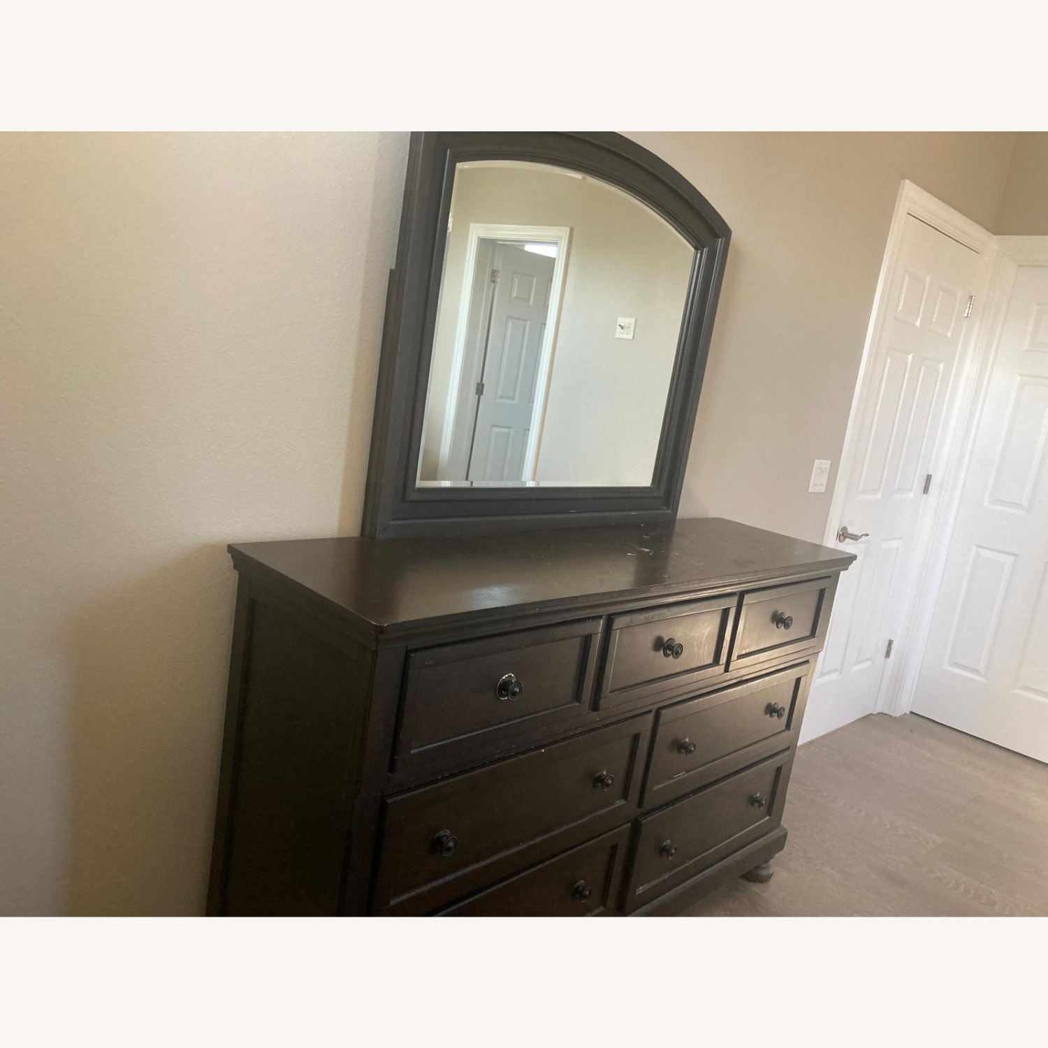 Dark Wood Dresser with Mirror - image-4