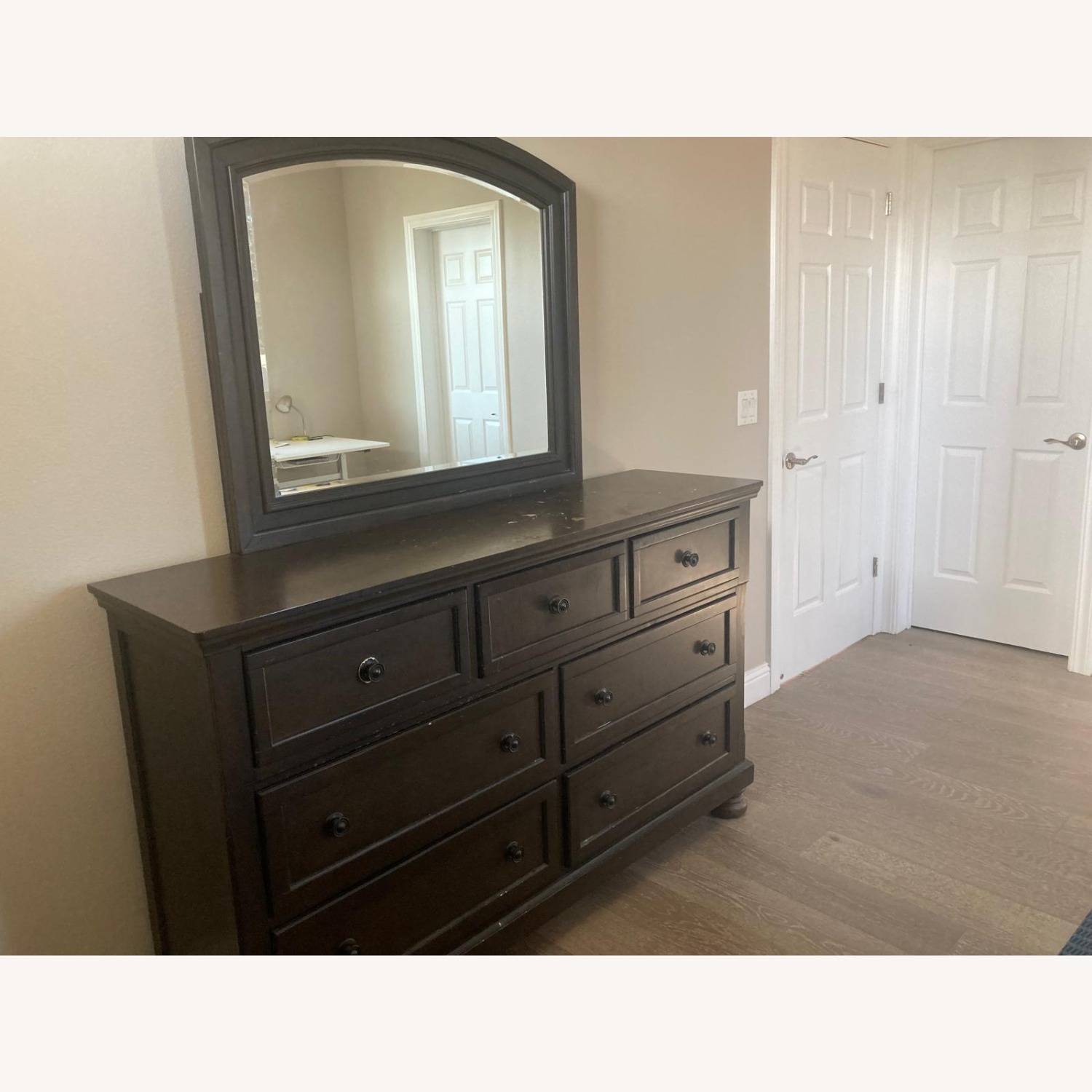 Dark Wood Dresser with Mirror - image-3