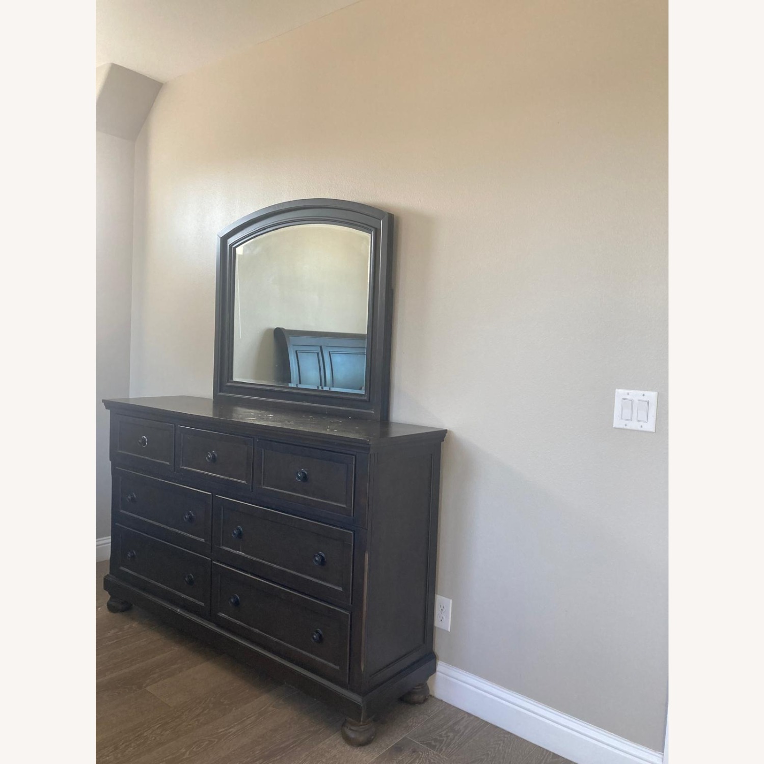 Dark Wood Dresser with Mirror - image-2