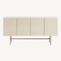 CB2 White Lacquered Linen Sideboard