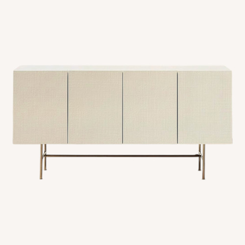 Used CB2 White Lacquered Linen Sideboard for sale on AptDeco