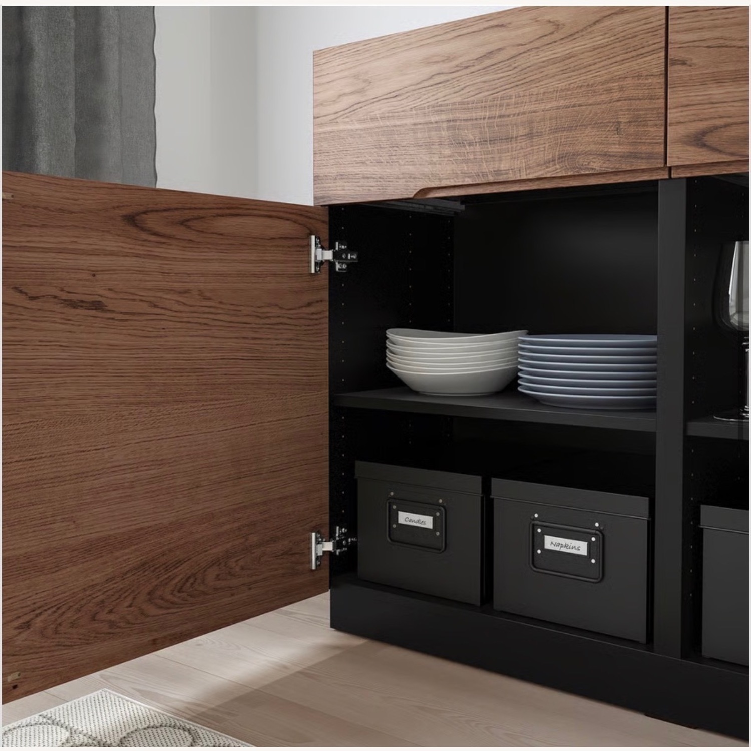 IKEA Dark Brown Wood Buffet Cabinet - image-5