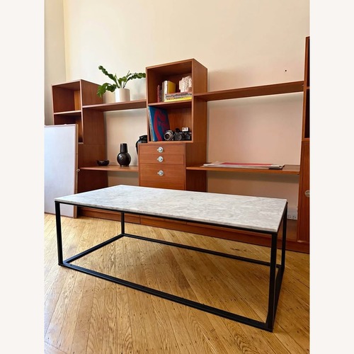 Used Blu Dot Minimalista White Marble Coffee Table for sale on AptDeco