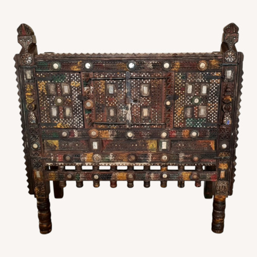 Used Antique Hand-Carved Damchiya Dowry Chest for sale on AptDeco