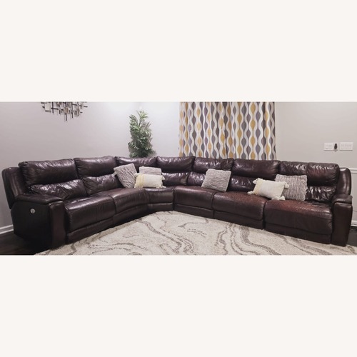 Used Raymour & Flanigan Dark Brown 3+ Piece Sectional for sale on AptDeco