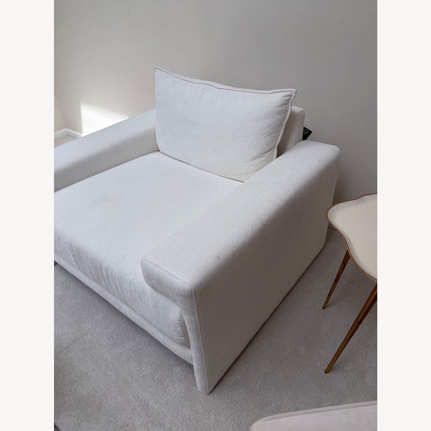 CB2 Camden White Armchair - image-3
