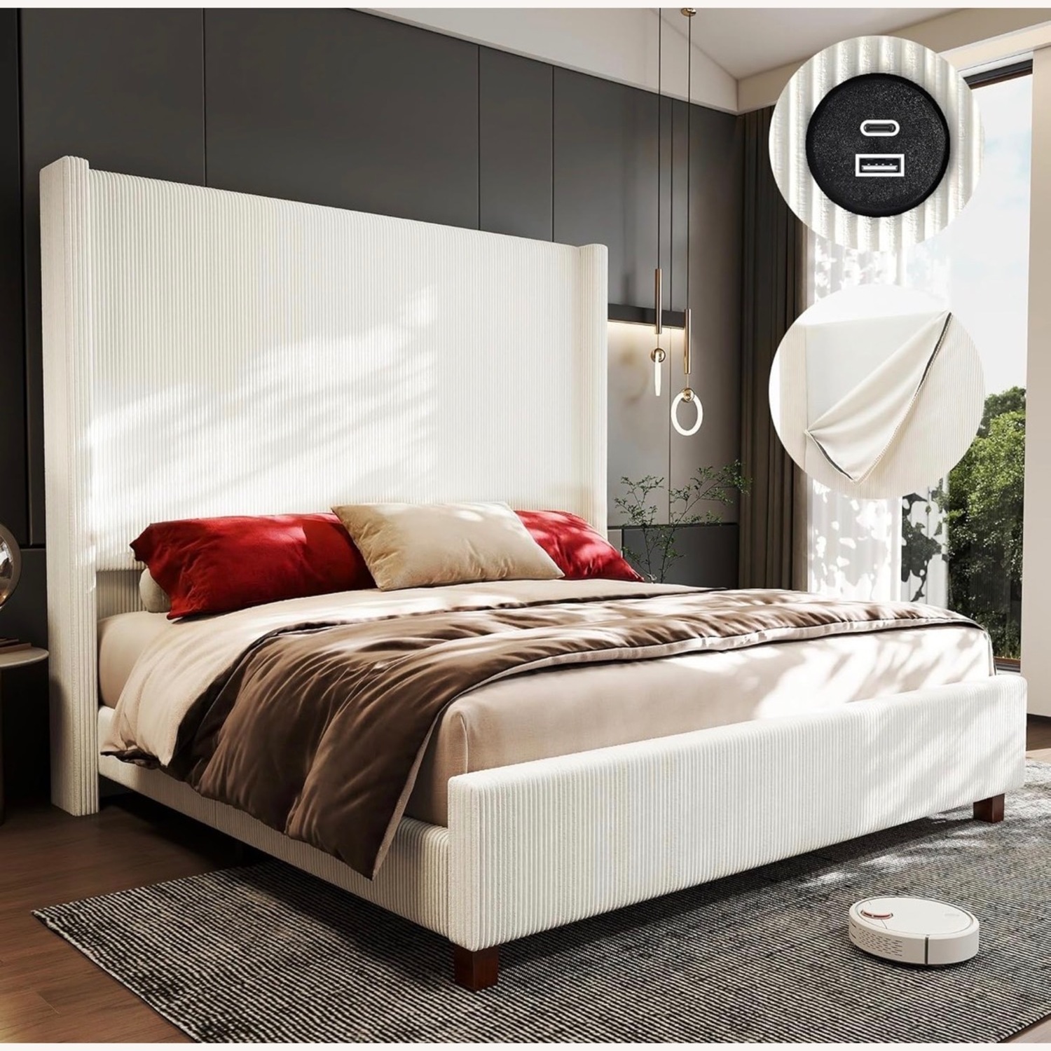 Amazon Natural Fabric King Bed - image-1