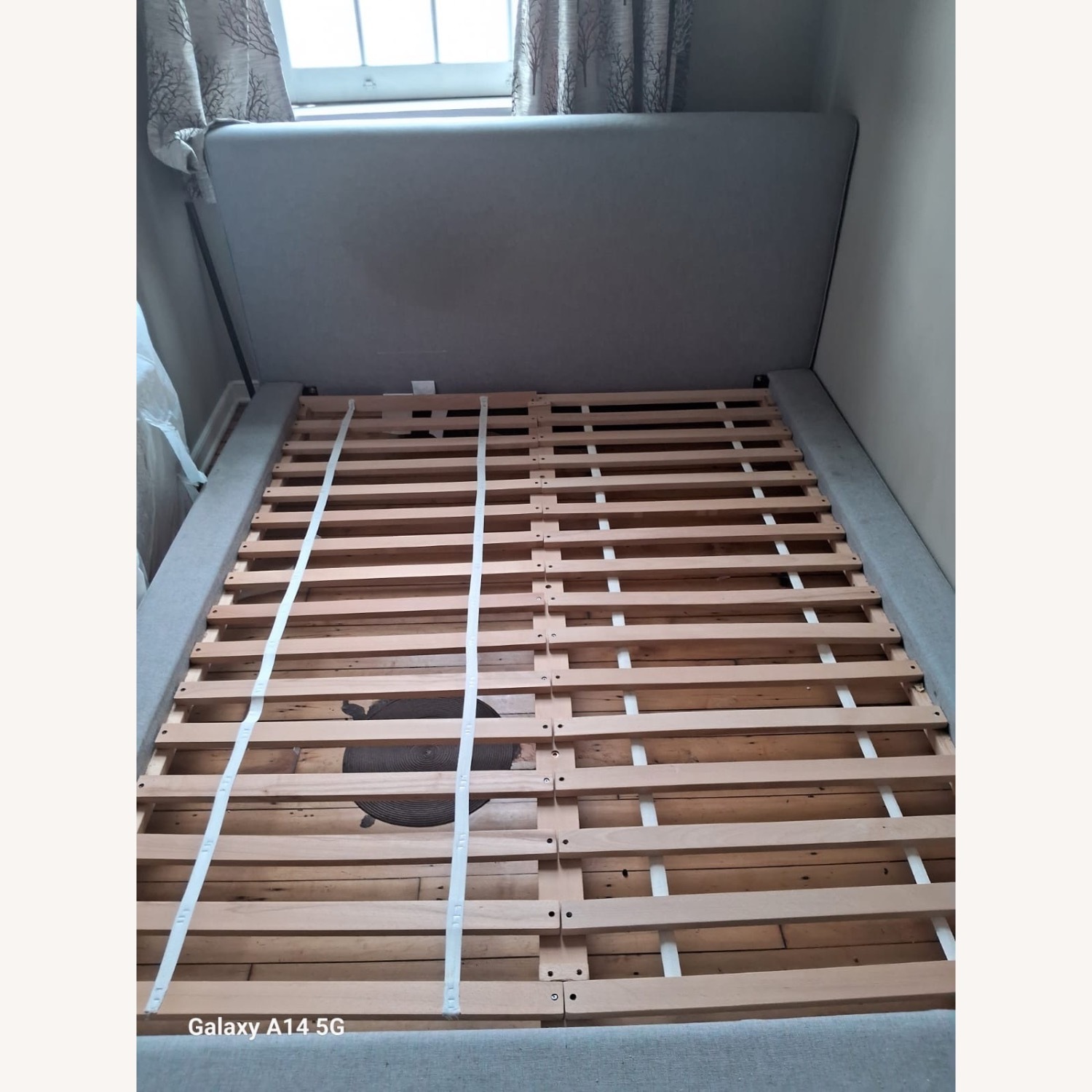 West Elm Light Gray Fabric Queen Bed - image-2