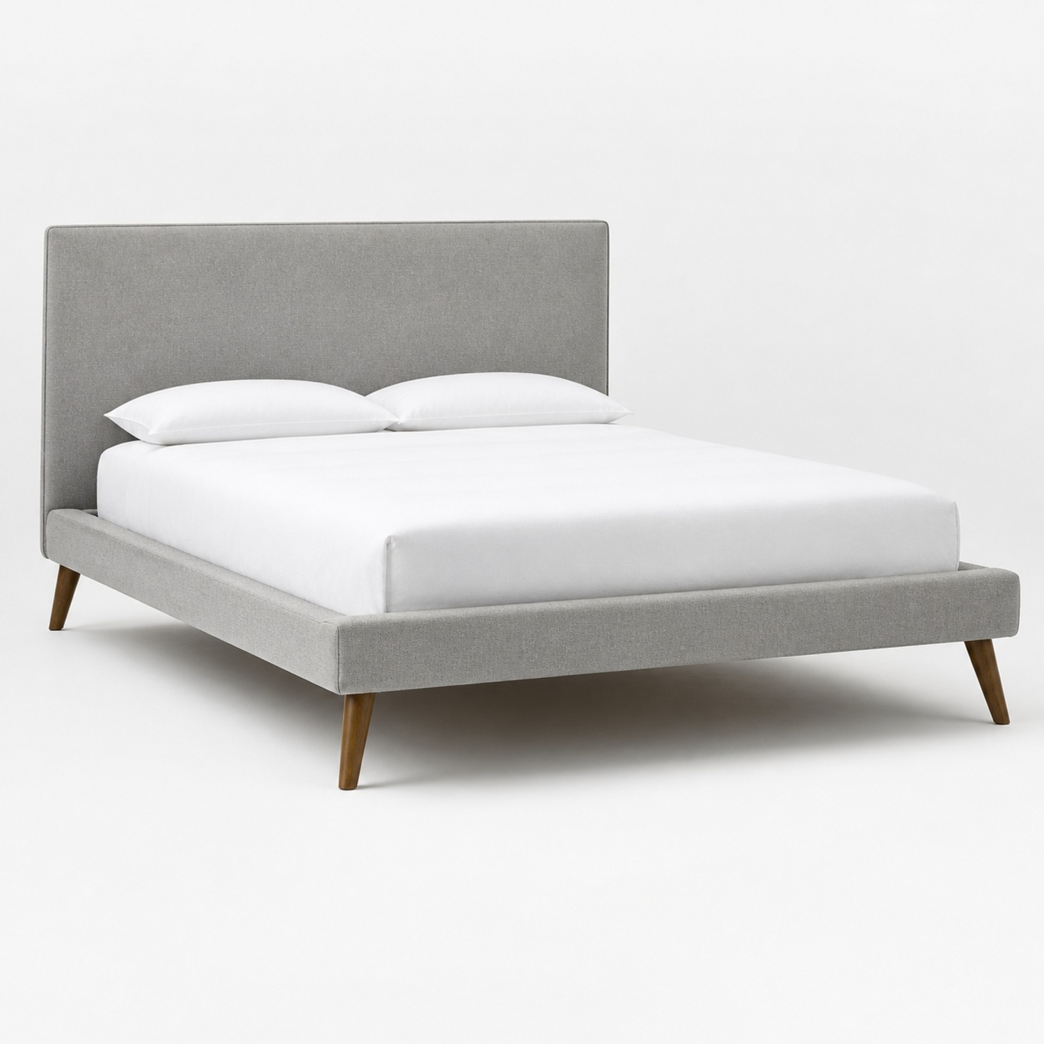 West Elm Light Gray Fabric Queen Bed - image-4