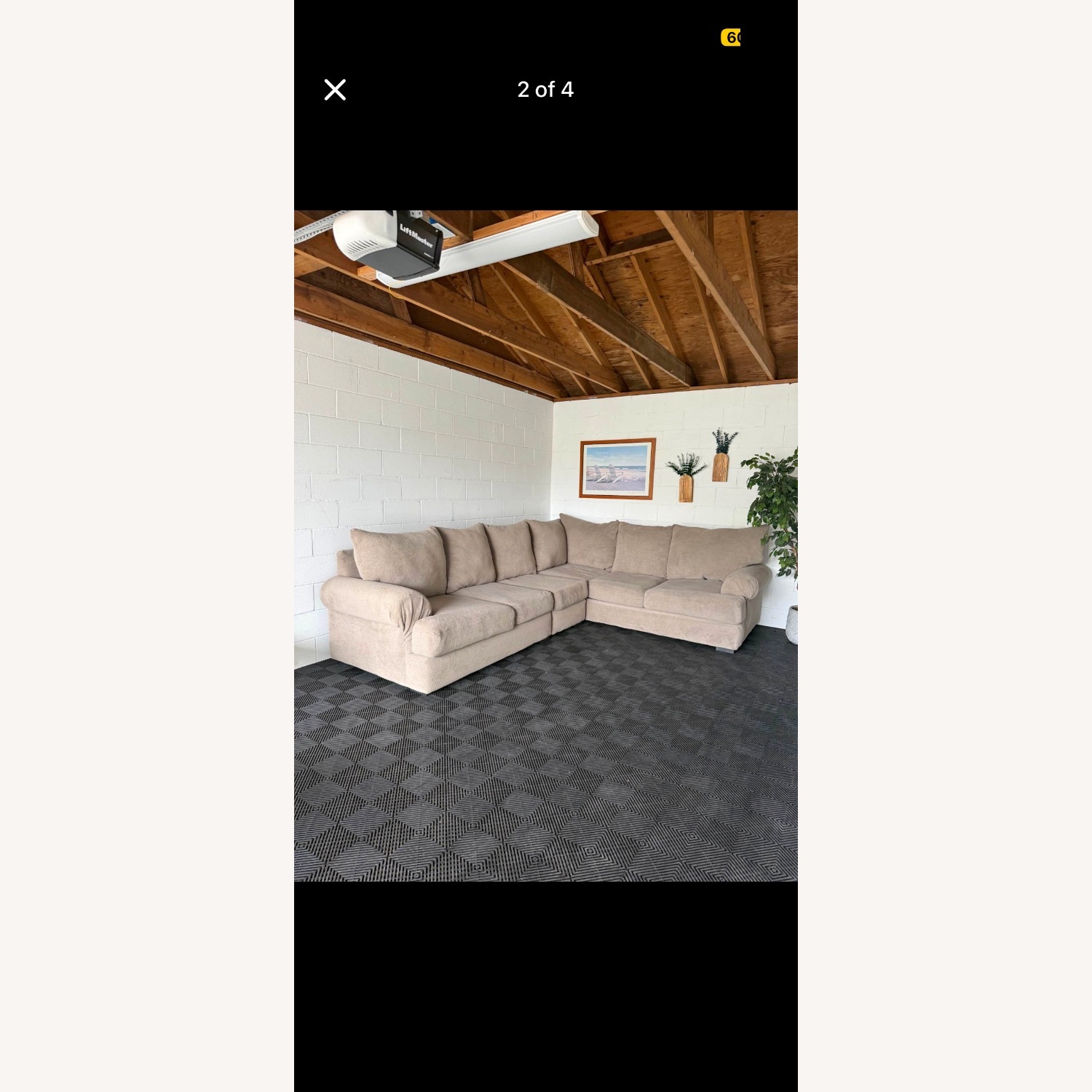 L Sectional Sofa Tan - image-2