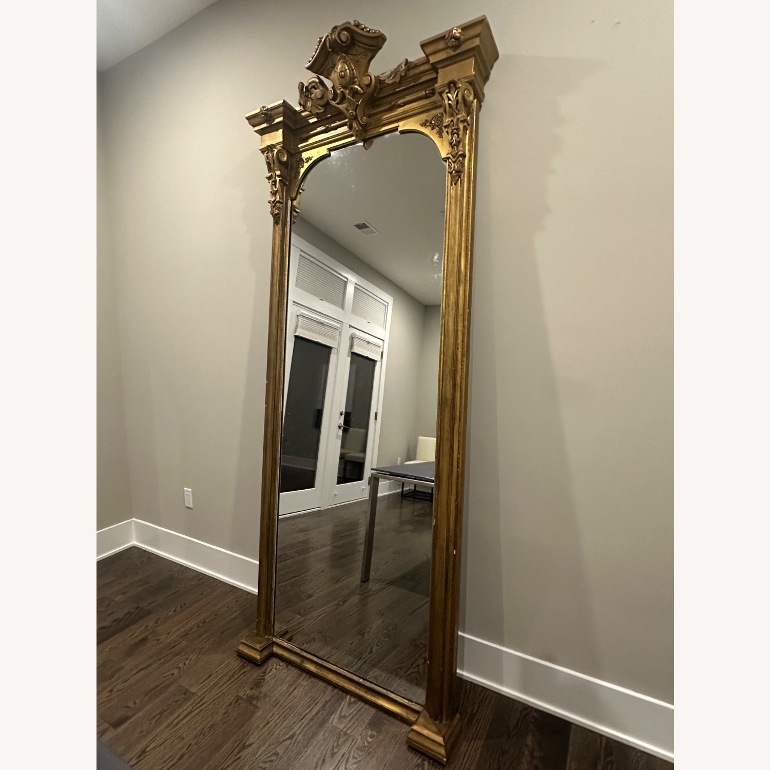 Vintage/Antique Gold Wood Floor Mirror - image-2