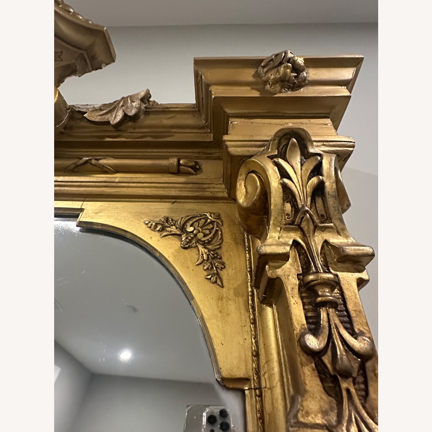 Vintage/Antique Gold Wood Floor Mirror - image-3