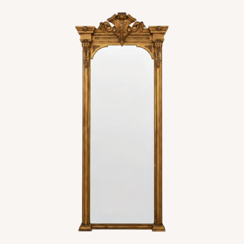 Used Vintage/Antique Gold Wood Floor Mirror for sale on AptDeco