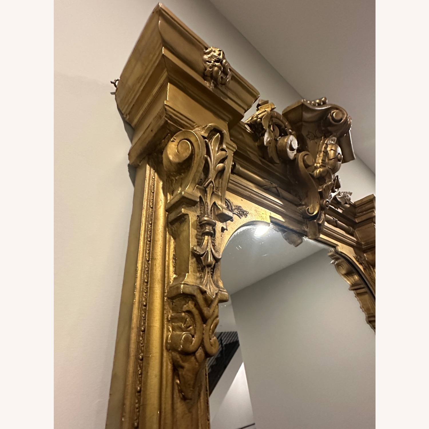Vintage/Antique Gold Wood Floor Mirror - image-4