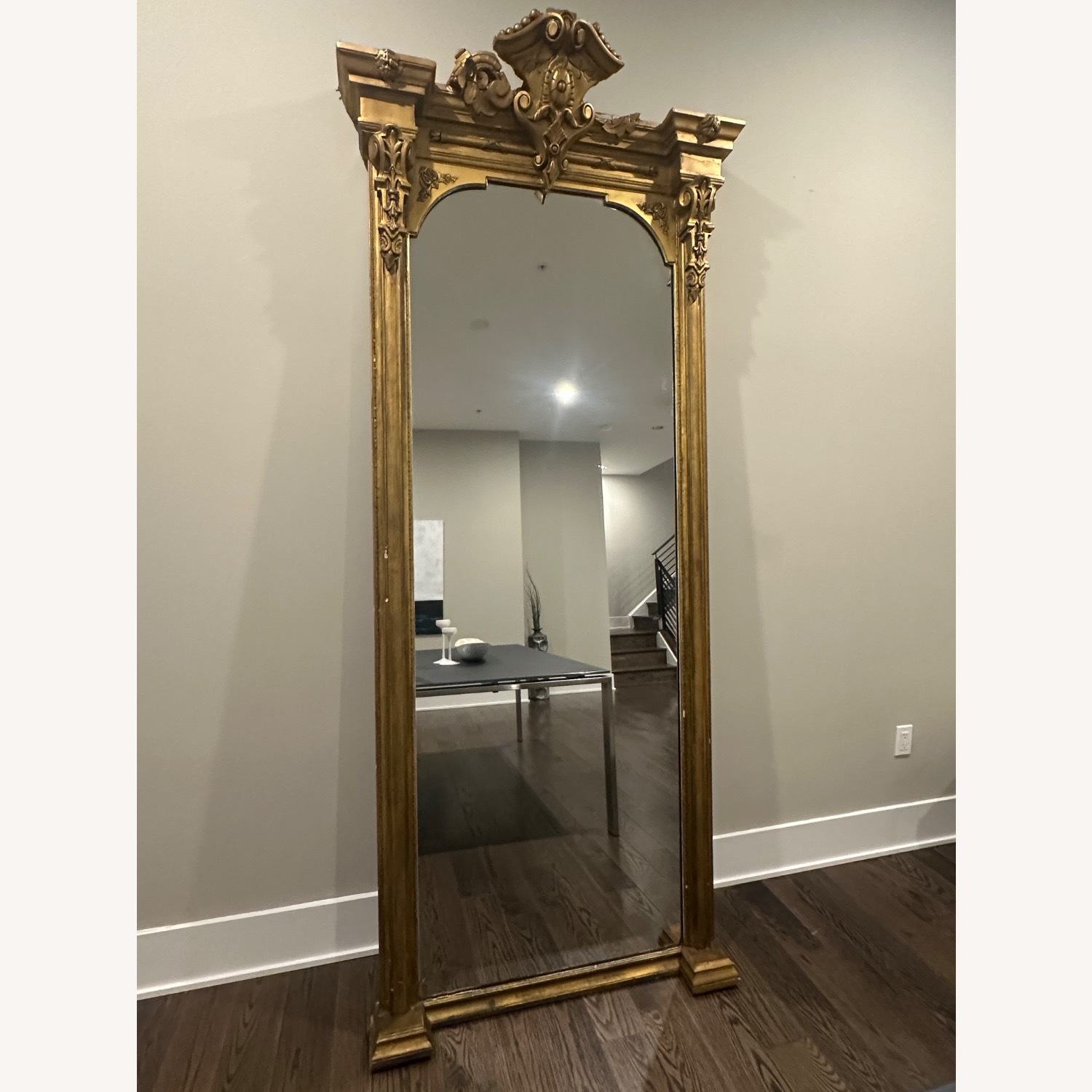 Vintage/Antique Gold Wood Floor Mirror - image-1