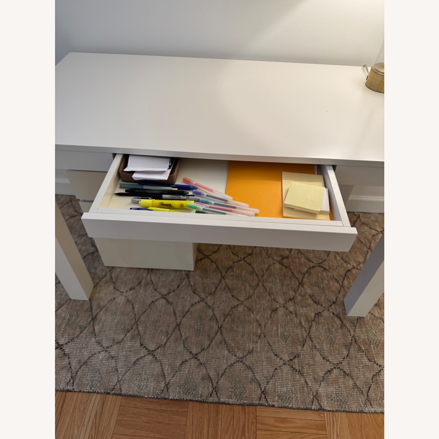West Elm Parsons White Wood Desk - image-2