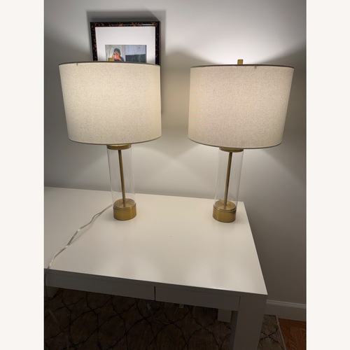 Used West Elm Gold Metal Table Lamps for sale on AptDeco