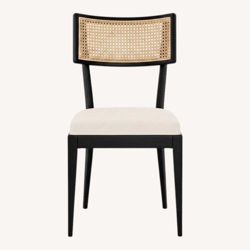 Used Crate & Barrel Black Wood and Cane Dining Chairs for sale on AptDeco