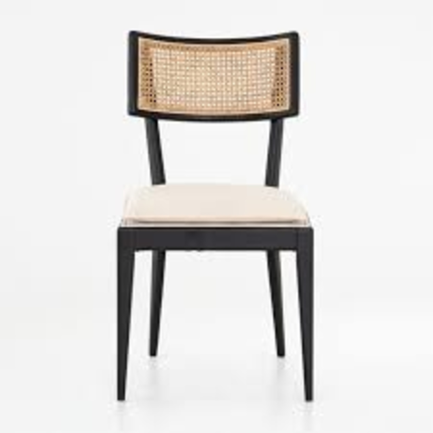 Crate & Barrel Black Wood and Cane Dining Chairs - image-4