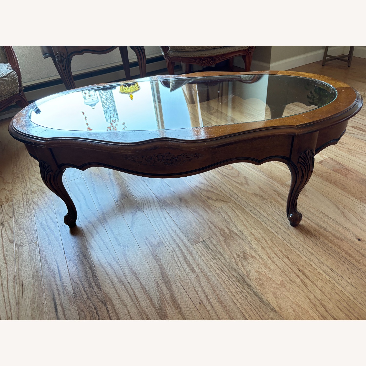 Vintage Dark Wood Coffee Table & Side Table Set - image-1