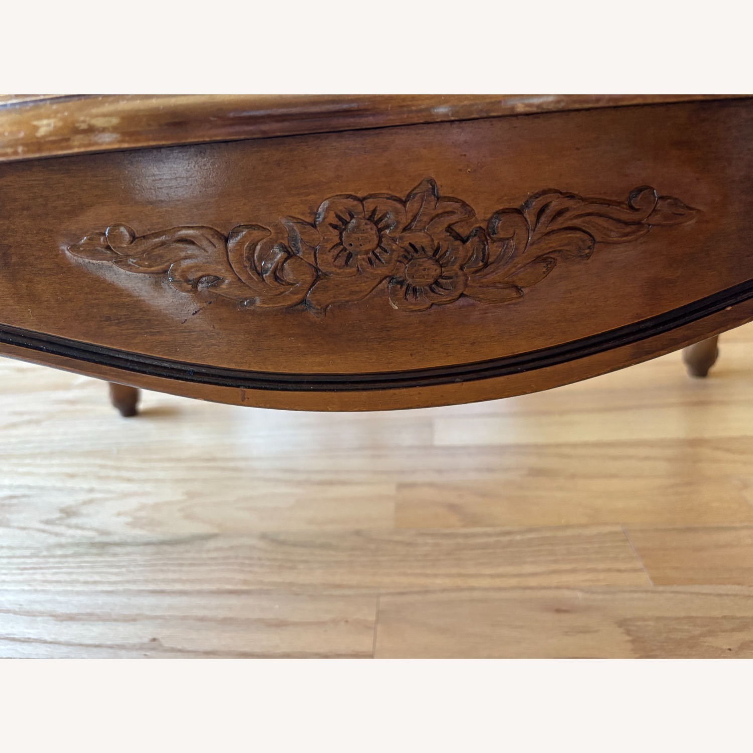 Vintage Dark Wood Coffee Table & Side Table Set - image-9