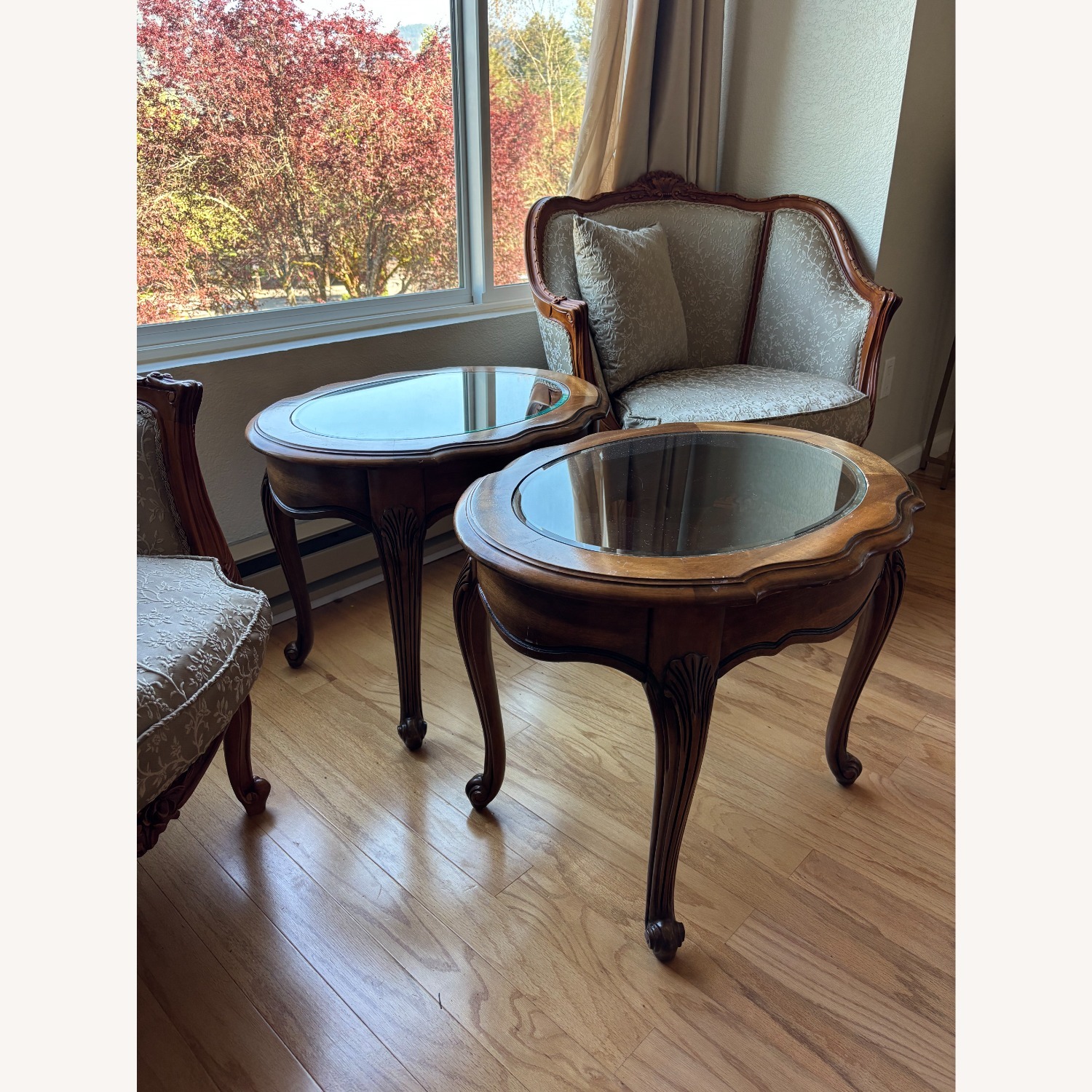 Vintage Dark Wood Coffee Table & Side Table Set - image-15