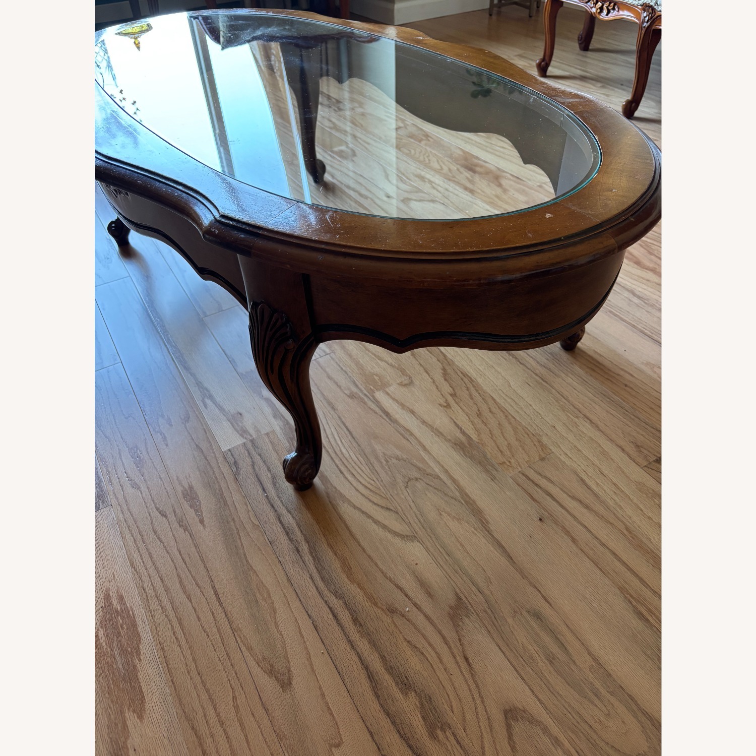 Vintage Dark Wood Coffee Table & Side Table Set - image-3