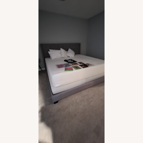 Used Light Gray King Bed  for sale on AptDeco
