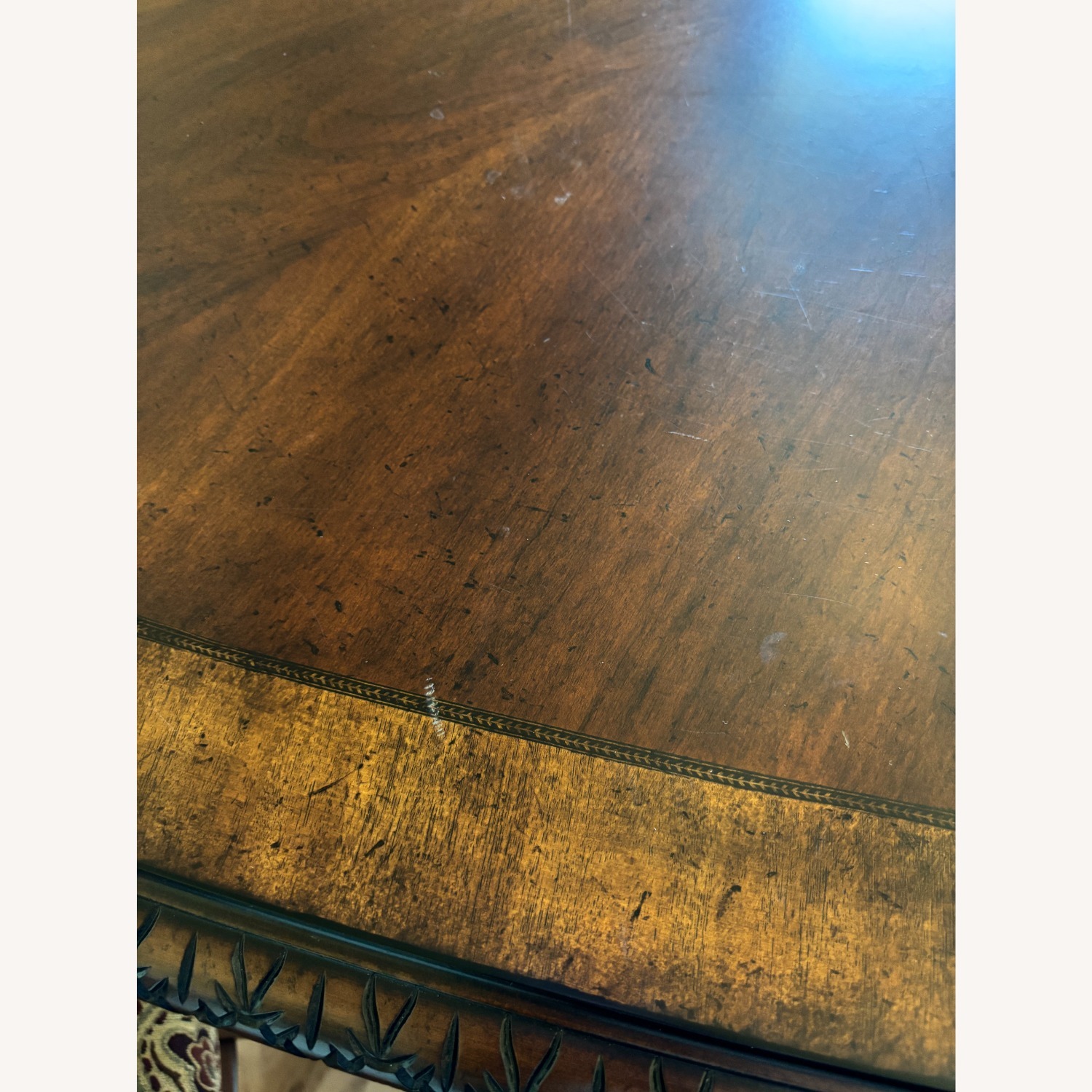 Carved Dark Wood Dining Set with 8 Chairs - image-12