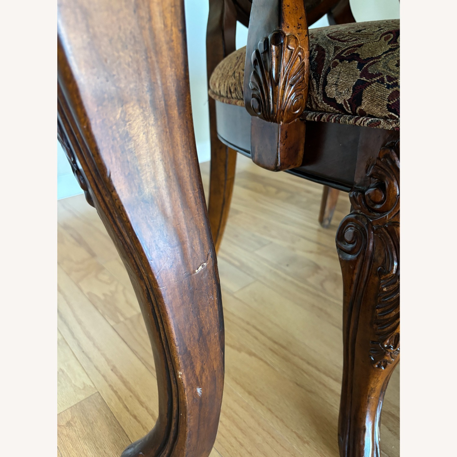 Carved Dark Wood Dining Set with 8 Chairs - image-14