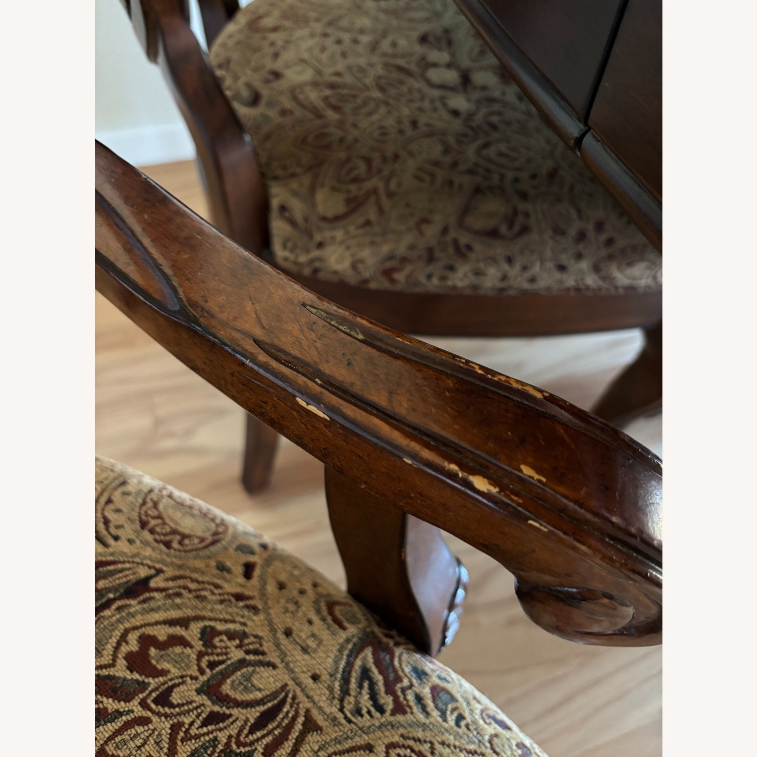 Carved Dark Wood Dining Set with 8 Chairs - image-8