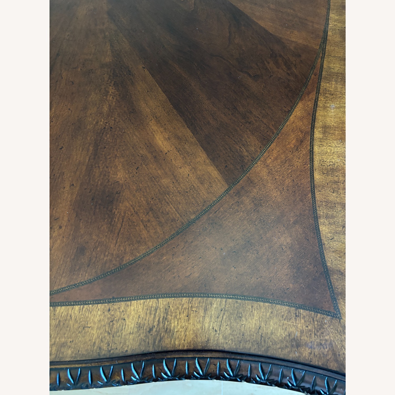 Carved Dark Wood Dining Set with 8 Chairs - image-13